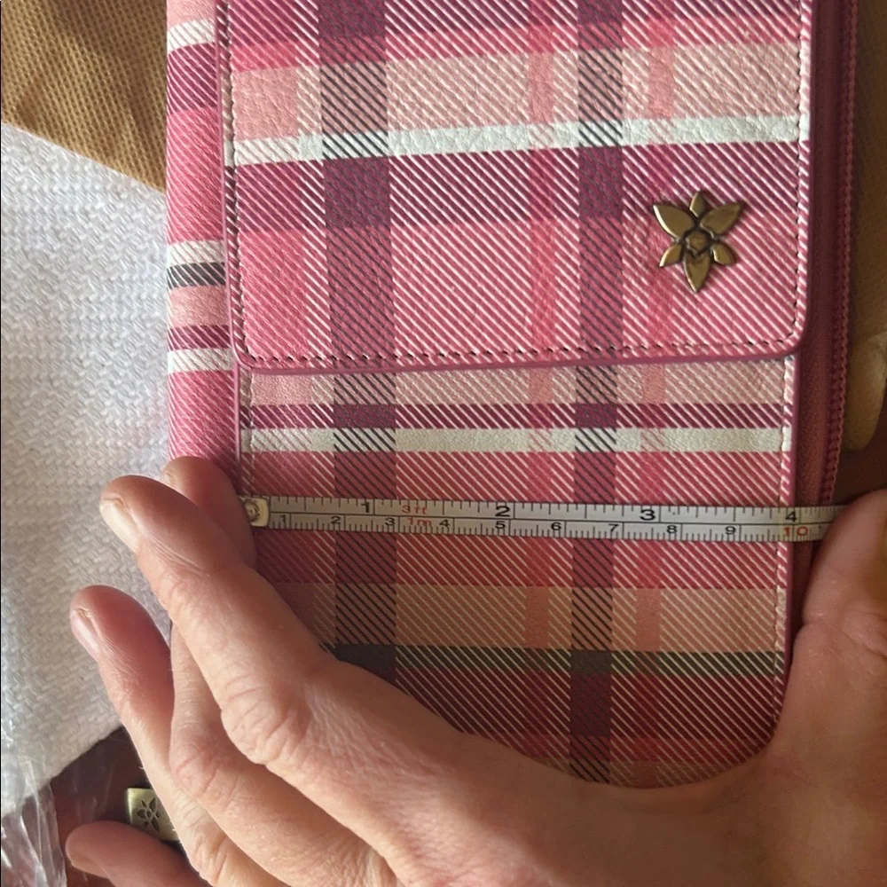Pink Plaid Crossbody Wallet - Picture 2 of 5